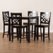Baxton Studio Nicolette Modern and Contemporary Two-Tone Dark Brown and Walnut Brown Finished Wood 5-Piece Pub Set - BSORH340P-Dark Brown/Walnut-5PC Pub Set