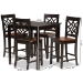 Baxton Studio Nicolette Modern and Contemporary Two-Tone Dark Brown and Walnut Brown Finished Wood 5-Piece Pub Set - BSORH340P-Dark Brown/Walnut-5PC Pub Set