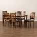 Baxton Studio Caron Modern and Contemporary Grey Fabric Upholstered and Walnut Brown Finished Wood 7-Piece Dining Set - BSORH317C-Grey/Walnut-DC-7PC Dining Set