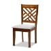 Baxton Studio Norah Modern and Contemporary Grey Fabric Upholstered and Walnut Brown Finished Wood 7-Piece Dining Set - BSONorah-Grey/Walnut-7PC Dining Set