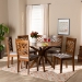 Baxton Studio Norah Modern and Contemporary Grey Fabric Upholstered and Walnut Brown Finished Wood 7-Piece Dining Set - BSONorah-Grey/Walnut-7PC Dining Set