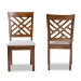 Baxton Studio Caron Modern and Contemporary Grey Fabric Upholstered and Walnut Brown Finished Wood 2-Piece Dining Chair Set - BSORH317C-Grey/Walnut-DC-2PK