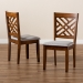Baxton Studio Caron Modern and Contemporary Grey Fabric Upholstered and Walnut Brown Finished Wood 2-Piece Dining Chair Set - BSORH317C-Grey/Walnut-DC-2PK