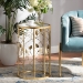 Baxton Studio Anaya Modern and Contemporary Glam Brushed Gold Finished Metal and Glass Leaf Accent End Table - BSOJY20A251-Gold-ET