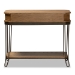 Baxton Studio Kellyn Vintage Rustic Industrial Oak Brown Finished Wood and Black Finished Metal 3-Drawer Console Table - BSOJY20A066-Oak-Console