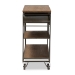 Baxton Studio Grant Vintage Rustic Industrial Oak Brown Finished Wood and Black Finished Metal 2-Drawer Kitchen Cart - BSOJY20A069-Oak-Cart
