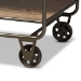 Baxton Studio Grant Vintage Rustic Industrial Oak Brown Finished Wood and Black Finished Metal 2-Drawer Kitchen Cart - BSOJY20A069-Oak-Cart