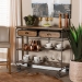 Baxton Studio Grant Vintage Rustic Industrial Oak Brown Finished Wood and Black Finished Metal 2-Drawer Kitchen Cart - BSOJY20A069-Oak-Cart