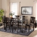 Baxton Studio Zamira Modern and Contemporary Transitional Dark Brown Finished Wood 7-Piece Dining Set - BSOZamira-Dark Brown-7PC Dining Set