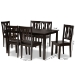 Baxton Studio Zamira Modern and Contemporary Transitional Dark Brown Finished Wood 7-Piece Dining Set - BSOZamira-Dark Brown-7PC Dining Set