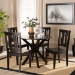 Baxton Studio Mare Modern and Contemporary Transitional Dark Brown Finished Wood 5-Piece Dining Set - BSOMare-Dark Brown-5PC Dining Set