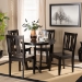 Baxton Studio Elodia Modern and Contemporary Transitional Dark Brown Finished Wood 5-Piece Dining Set - BSOElodia-Dark Brown-5PC Dining Set