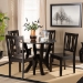 Baxton Studio Noelia Modern and Contemporary Transitional Dark Brown Finished Wood 5-Piece Dining Set - BSONoelia-Dark Brown-5PC Dining Set