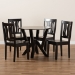 Baxton Studio Noelia Modern and Contemporary Transitional Dark Brown Finished Wood 5-Piece Dining Set - BSONoelia-Dark Brown-5PC Dining Set