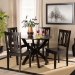 Baxton Studio Karla Modern and Contemporary Transitional Dark Brown Finished Wood 5-Piece Dining Set - BSOKarla-Dark Brown-5PC Dining Set