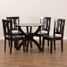 Baxton Studio Karla Modern and Contemporary Transitional Dark Brown Finished Wood 5-Piece Dining Set - BSOKarla-Dark Brown-5PC Dining Set