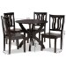 Baxton Studio Karla Modern and Contemporary Transitional Dark Brown Finished Wood 5-Piece Dining Set - BSOKarla-Dark Brown-5PC Dining Set