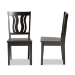 Baxton Studio Fenton Modern and Contemporary Transitional Dark Brown Finished Wood 2-Piece Dining Chair Set - BSORH338C-Dark Brown Wood Scoop Seat-DC-2PK