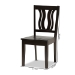 Baxton Studio Fenton Modern and Contemporary Transitional Dark Brown Finished Wood 2-Piece Dining Chair Set - BSORH338C-Dark Brown Wood Scoop Seat-DC-2PK