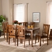 Baxton Studio Zamira Modern and Contemporary Transitional Walnut Brown Finished Wood 7-Piece Dining Set - BSOZamira-Walnut-7PC Dining Set