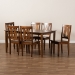 Baxton Studio Zamira Modern and Contemporary Transitional Walnut Brown Finished Wood 7-Piece Dining Set - BSOZamira-Walnut-7PC Dining Set