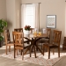 Baxton Studio Mare Modern and Contemporary Transitional Walnut Brown Finished Wood 7-Piece Dining Set - BSOMare-Walnut-7PC Dining Set