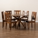 Baxton Studio Mare Modern and Contemporary Transitional Walnut Brown Finished Wood 7-Piece Dining Set - BSOMare-Walnut-7PC Dining Set