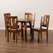 Baxton Studio Anesa Modern and Contemporary Transitional Walnut Brown Finished Wood 5-Piece Dining Set - BSOAnesa-Walnut-5PC Dining Set