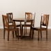 Baxton Studio Elodia Modern and Contemporary Transitional Walnut Brown Finished Wood 5-Piece Dining Set - BSOElodia-Walnut-5PC Dining Set