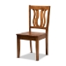 Baxton Studio Noelia Modern and Contemporary Transitional Walnut Brown Finished Wood 5-Piece Dining Set - BSONoelia-Walnut-5PC Dining Set