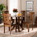 Baxton Studio Noelia Modern and Contemporary Transitional Walnut Brown Finished Wood 5-Piece Dining Set - BSONoelia-Walnut-5PC Dining Set