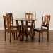 Baxton Studio Noelia Modern and Contemporary Transitional Walnut Brown Finished Wood 5-Piece Dining Set - BSONoelia-Walnut-5PC Dining Set