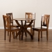 Baxton Studio Karla Modern and Contemporary Transitional Walnut Brown Finished Wood 5-Piece Dining Set - BSOKarla-Walnut-5PC Dining Set