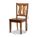 Baxton Studio Fenton Modern and Contemporary Transitional Walnut Brown Finished Wood 2-Piece Dining Chair Set - BSORH338C-Walnut Wood Scoop Seat-DC-2PK