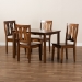 Baxton Studio Zamira Modern and Contemporary Transitional Walnut Brown Finished Wood 5-Piece Dining Set - BSOZamira-Walnut-5PC Dining Set