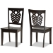 Baxton Studio Gervais Modern and Contemporary Transitional Dark Brown Finished Wood 2-Piece Dining Chair Set