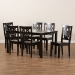 Baxton Studio Luisa Modern and Contemporary Transitional Dark Brown Finished Wood 7-Piece Dining Set - BSOLuisa-Dark Brown-7PC Dining Set
