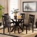 Baxton Studio Liese Modern and Contemporary Transitional Dark Brown Finished Wood 5-Piece Dining Set - BSOLiese-Dark Brown-5PC Dining Set