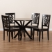Baxton Studio Liese Modern and Contemporary Transitional Dark Brown Finished Wood 5-Piece Dining Set - BSOLiese-Dark Brown-5PC Dining Set