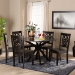 Baxton Studio Liese Modern and Contemporary Transitional Dark Brown Finished Wood 7-Piece Dining Set - BSOLiese-Dark Brown-7PC Dining Set