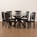Baxton Studio Liese Modern and Contemporary Transitional Dark Brown Finished Wood 7-Piece Dining Set - BSOLiese-Dark Brown-7PC Dining Set