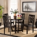 Baxton Studio Salida Modern and Contemporary Transitional Dark Brown Finished Wood 5-Piece Dining Set - BSOSalida-Dark Brown-5PC Dining Set