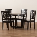 Baxton Studio Salida Modern and Contemporary Transitional Dark Brown Finished Wood 5-Piece Dining Set - BSOSalida-Dark Brown-5PC Dining Set