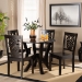 Baxton Studio Valda Modern and Contemporary Transitional Dark Brown Finished Wood 5-Piece Dining Set - BSOValda-Dark Brown-5PC Dining Set