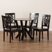 Baxton Studio Valda Modern and Contemporary Transitional Dark Brown Finished Wood 5-Piece Dining Set - BSOValda-Dark Brown-5PC Dining Set