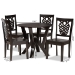 Baxton Studio Valda Modern and Contemporary Transitional Dark Brown Finished Wood 5-Piece Dining Set - BSOValda-Dark Brown-5PC Dining Set