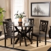 Baxton Studio Wanda Modern and Contemporary Transitional Dark Brown Finished Wood 5-Piece Dining Set - BSOWanda-Dark Brown-5PC Dining Set