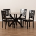 Baxton Studio Wanda Modern and Contemporary Transitional Dark Brown Finished Wood 5-Piece Dining Set - BSOWanda-Dark Brown-5PC Dining Set