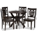 Baxton Studio Wanda Modern and Contemporary Transitional Dark Brown Finished Wood 5-Piece Dining Set - BSOWanda-Dark Brown-5PC Dining Set