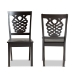 Baxton Studio Gervais Modern and Contemporary Transitional Dark Brown Finished Wood 2-Piece Dining Chair Set - BSORH339C-Dark Brown Wood Scoop Seat-DC-2PK